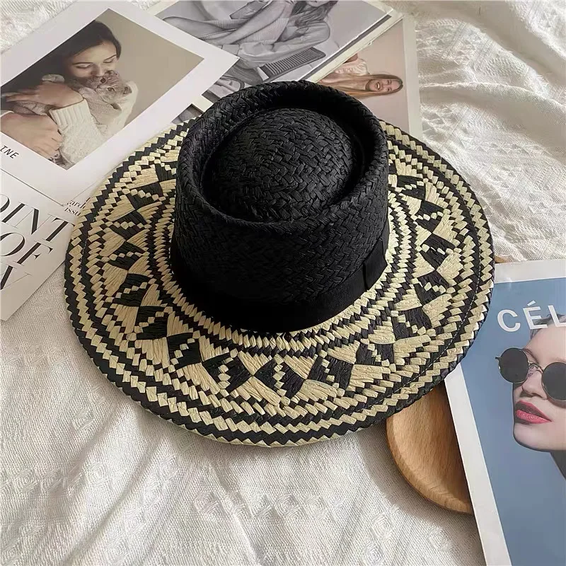 Vintage Mode Sommer Boho Stil Casual handgemachte breite Krempe Sonnenhut für Frauen und Männer Caps Urlaub Strand Sonnenhut Designer Hüte – Detail 11