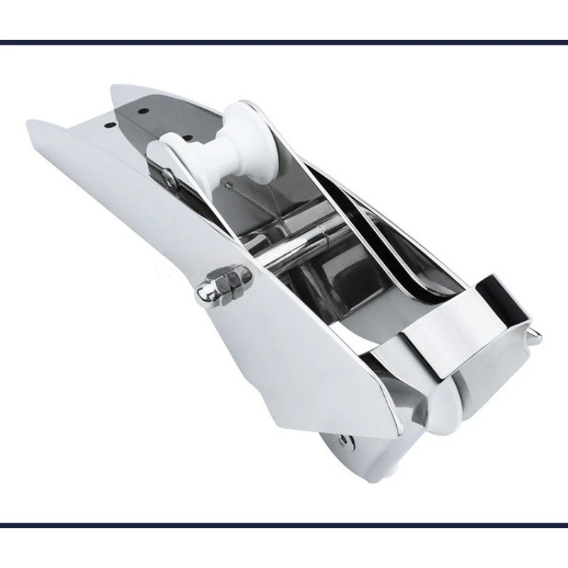 Marine 316 inclined bottom anchor bracket 10-30kg steel plate anchor guide chain frame anchor wheel (one piece)