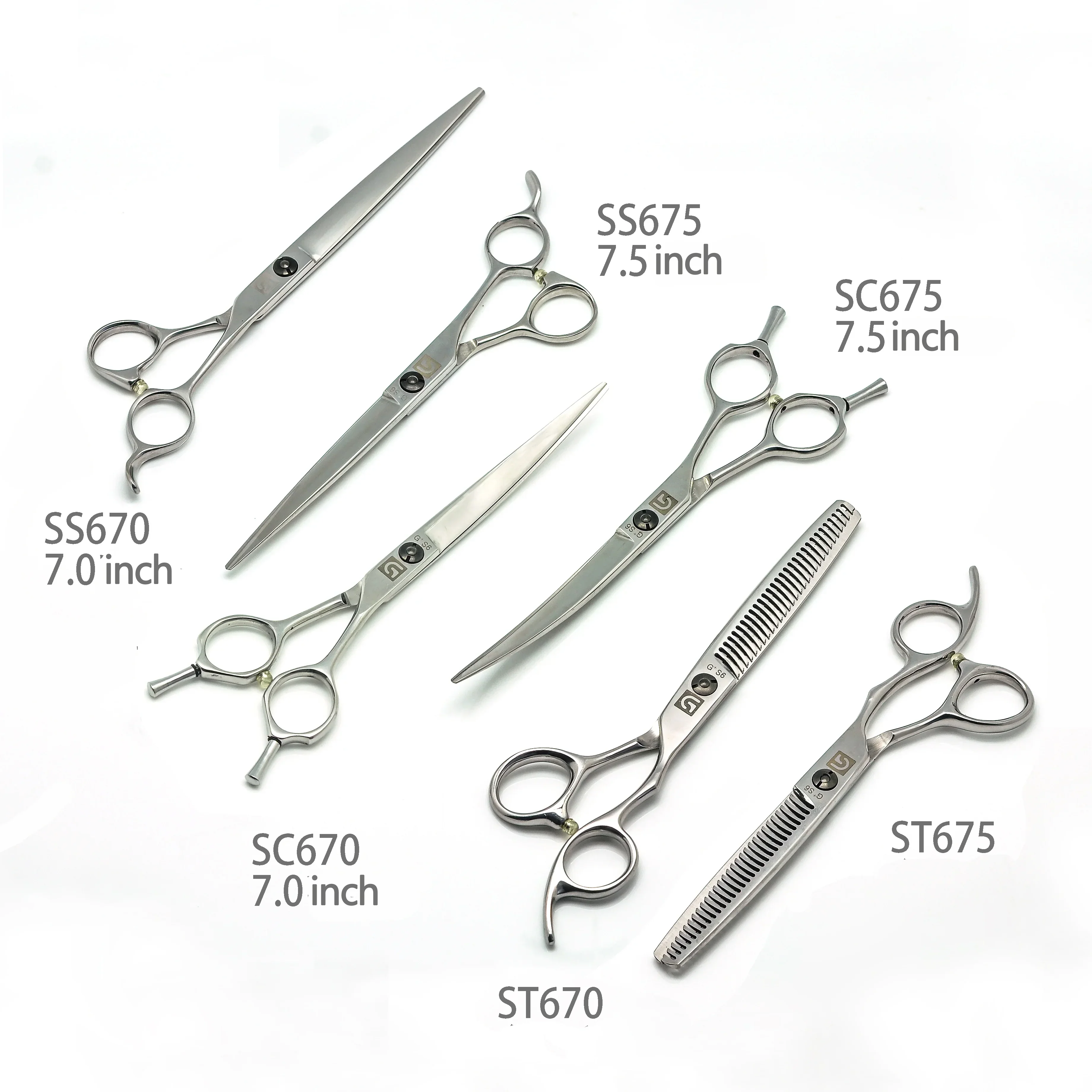 2025Factory Price AUS8 steel 7 Inch 7.5 Inch Tijeras para mascotas Large Pet Hair Trimming Tools Grooming Pet Scissors for Middl