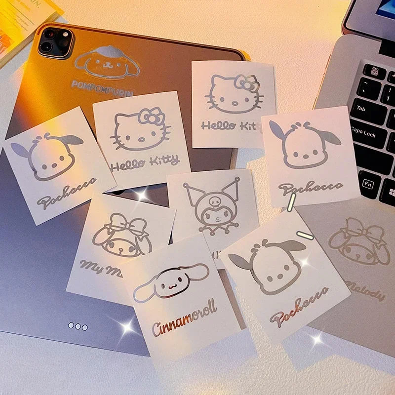 

10pcs Sanrio Anime Stickers Cartoon Water Cup Skateboard Mobile Phone Kuromi Cinnamoroll My Melody Decorative Sticker Kid Toys