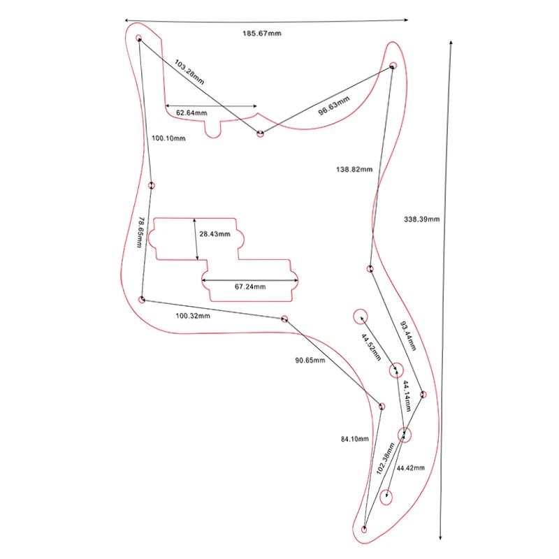 Pleroo Custom Guitar Parts -For US Fender Precision Deluxe Bass Guitar Pickguard Multicolor Selection