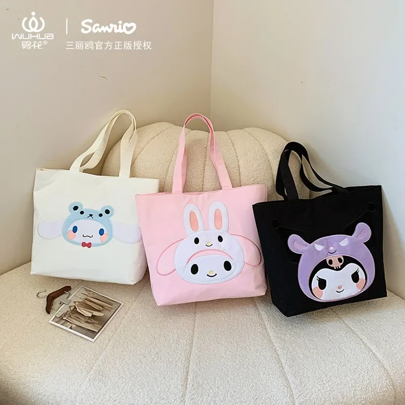 Hello Kitty Cosmetic Bag Melody Purses and Handbags for Women Sanrio Hand Wash Pouches Kuromi Tote Case Kawaii Mummy Boxes