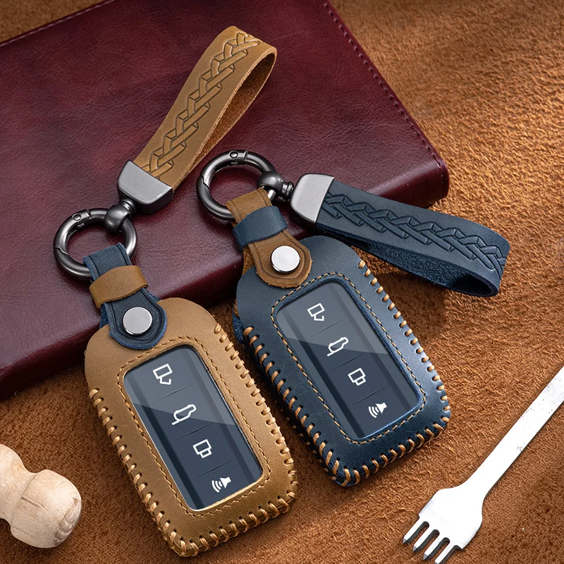 Leather Car Smart Remote Key Case Cover Shell Key Bag For Great Wall GWM WEY TANK 300 500 Tank300 Tank500 Keychain Accessories