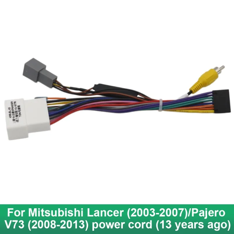 Power Wiring Harness Adapter For Mitsubishi Lancer 2003-2007 Pajero V73 2008-2013 Android Car Radio