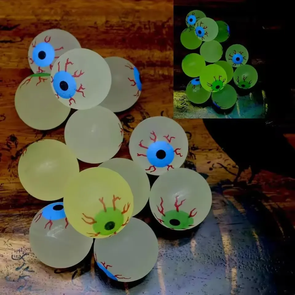 5/10/20/50pcs Glow in The Dark Globe oculaire 32MM balle gonflable Halloween fournitures jouets horreur lumineux effrayant balle enfants jouets cadeau