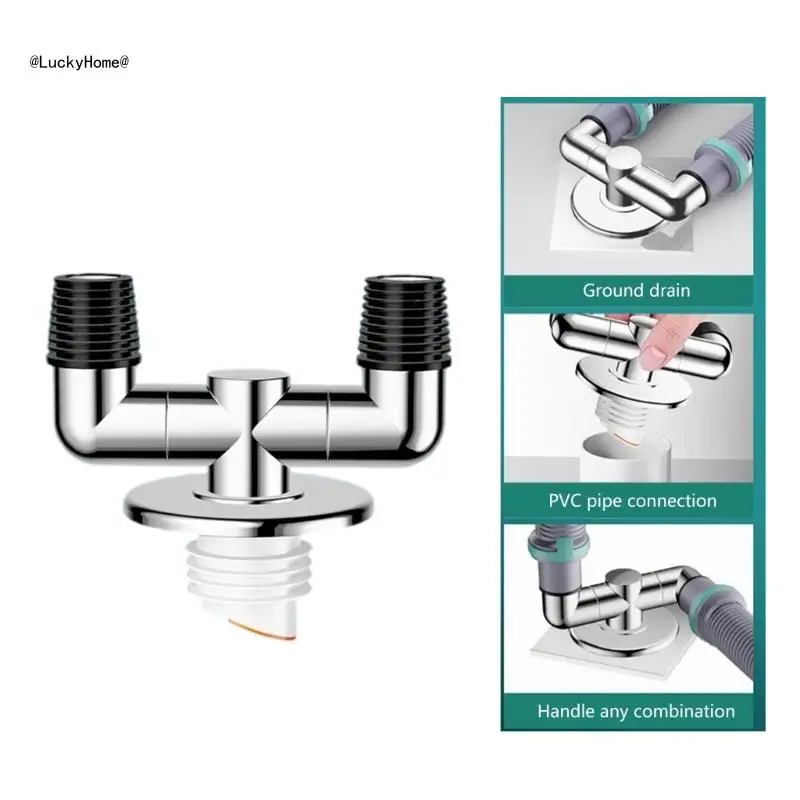 Wasmachine Afvoerputje Adapter AntiOverflow Badkamer Pijp Riool Connector AntiOverflow Waterleiding Adapter 11UA