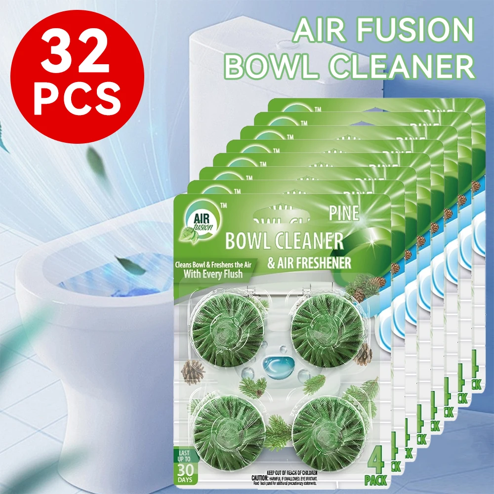 

Air Fusion Automatic Toilet Bowl Cleaner Tablets 32 Pcs 8 Pack PINE Scent Slow-Releasing Toilet Tank Cleaners for Deodorizing