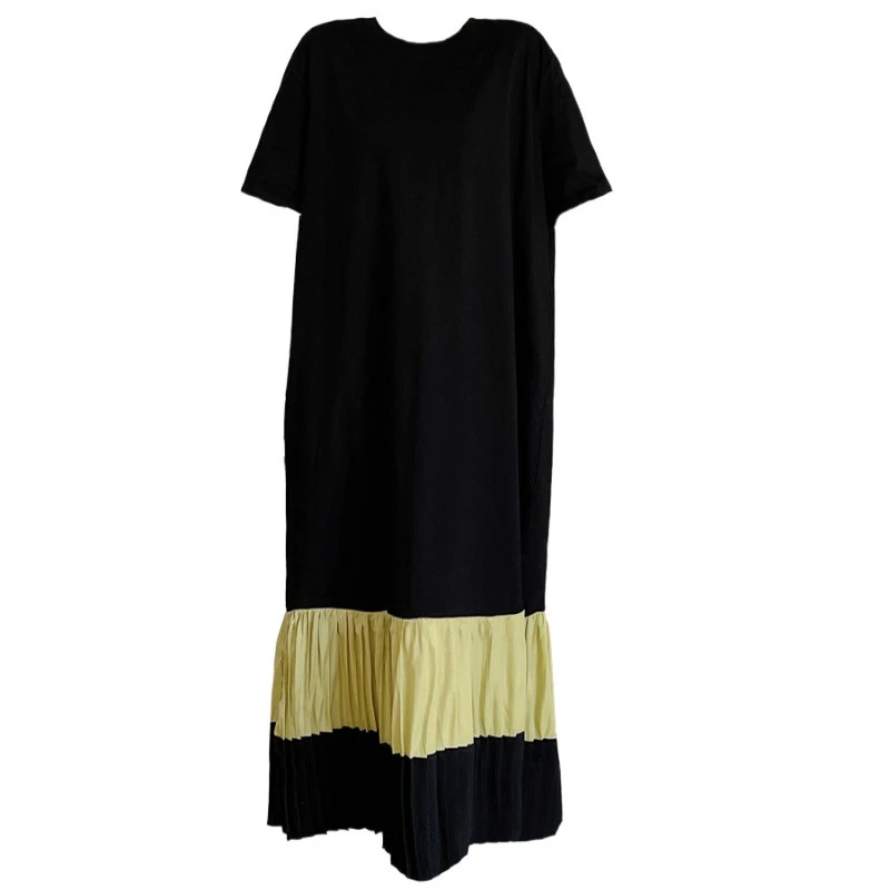 T-shirt Long à rayures colorées pour femmes, coupe ample, Dr Street Sle, tissu tricoté Ort Sve rond Ne, été 2024