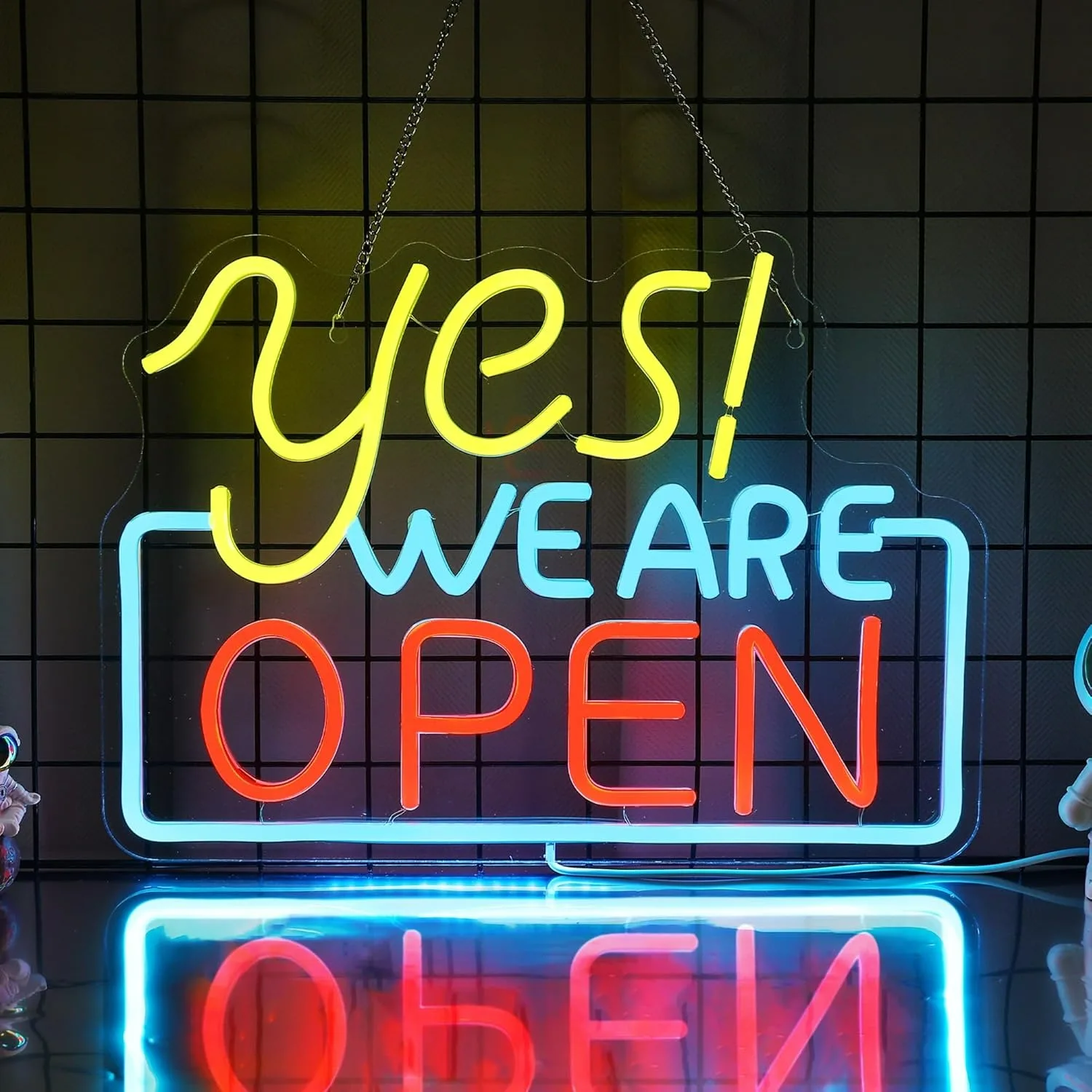 

Yes We Are Open Neon Sign USB Dimmable LED Neon Light for Coffee Shop Dessert Store Bar Pub Party Aesthetic Decor Opening Gift