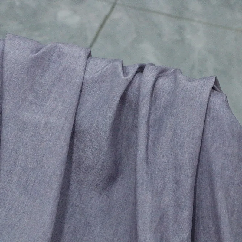 12mm tussah seda algodão sujo tecido tingido a frio primavera estilo artístico design de roupas