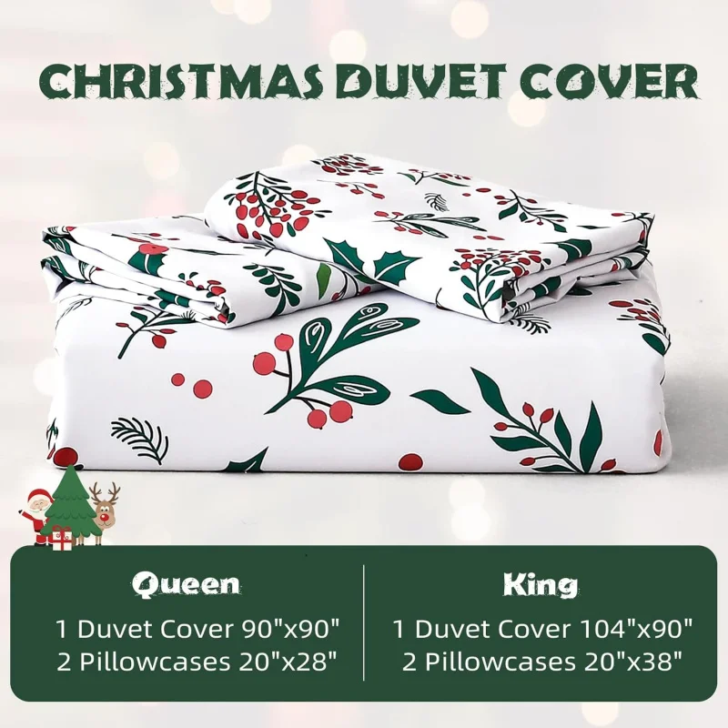 Christmas bedding set, snowman down 3-piece set, super comfortable washed ultra-fine fiber duvet cover