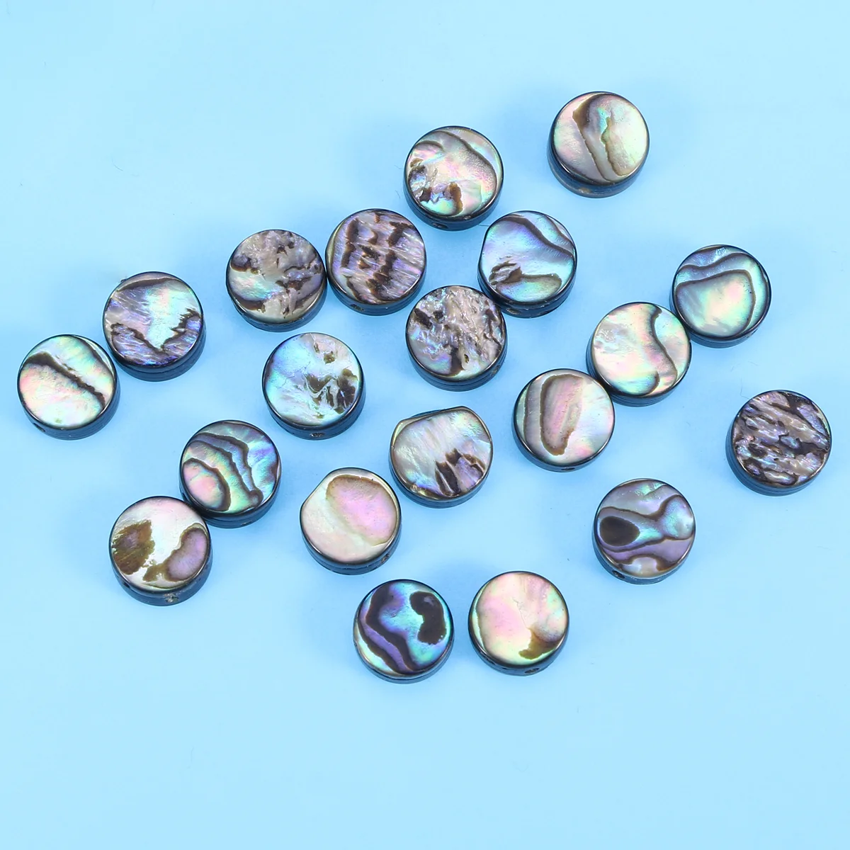 20 PCS Manicure Kit DIY Beads 8MM Bracelet Jewelry Accessories Loose Abalone Shell