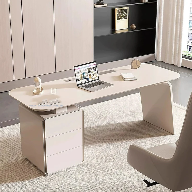 

Executive Modern White Desk Computer Workstation Meeting Office Desk Storage Drawers Scrivania Ufficio Lavoro Office Furniture