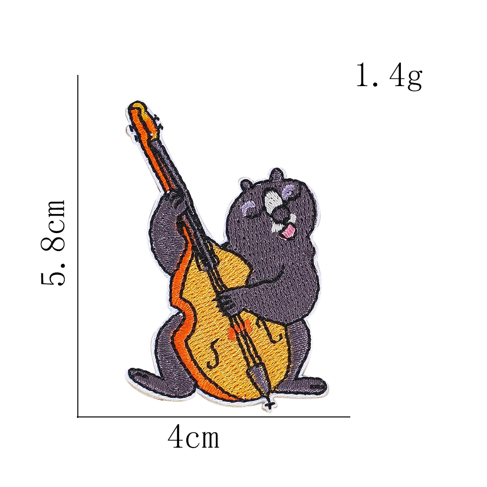 

Cartoon Animal Band Iron on Patches Cute Music Themed Embroidered Patches Suitable for Jackets Jeans Bags and DIY Crafts