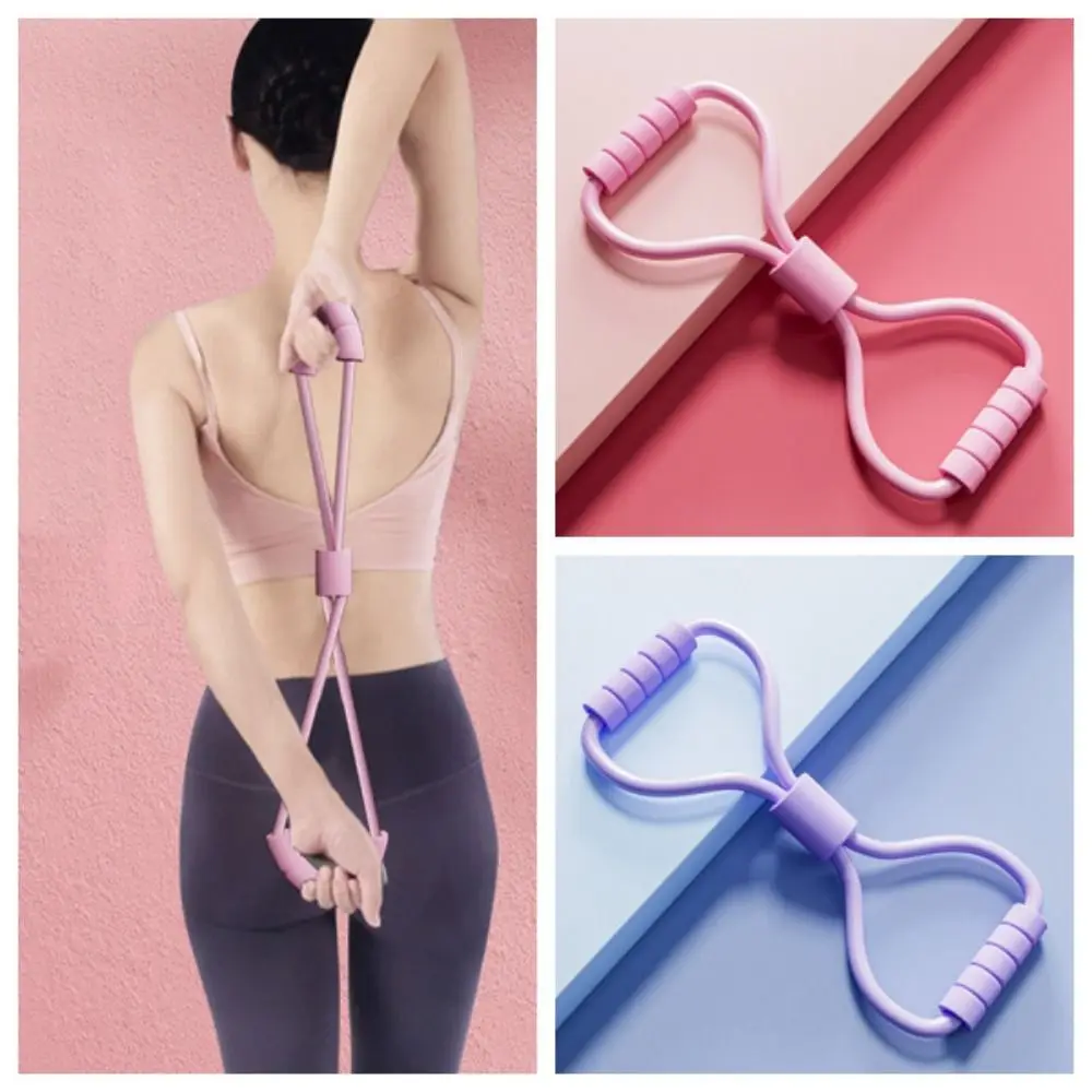 TRE 8 Stretcher Yoga Pilateselastic Band Open Shoulder Beauty Back Fitness Plastic Tension Rope Portable Home Fitness Equipment