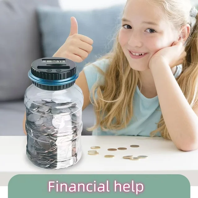 Skarbonka na monety LCD Słoik do liczenia Prezent finansowy GBP EUR USD Marcian Coin Kreatywne inteligentne wiadro
