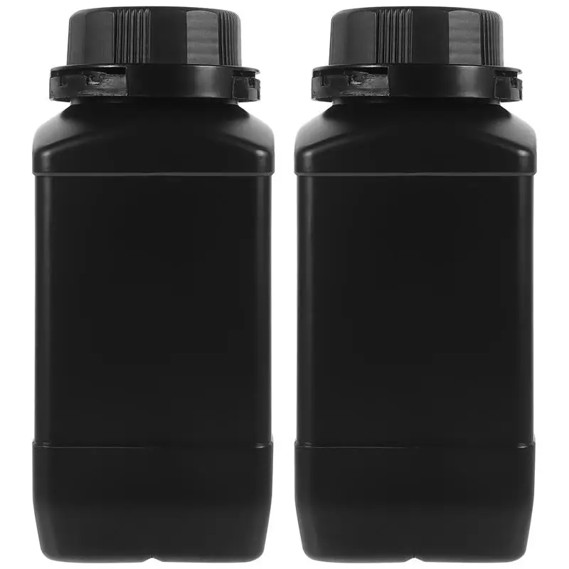 

2Pcs Big Mouth Square Bottle Glass Containers 1000ml Laboratory Reagent Chemical Sample Sealing Liquid Storage Wide Mouth Bottle