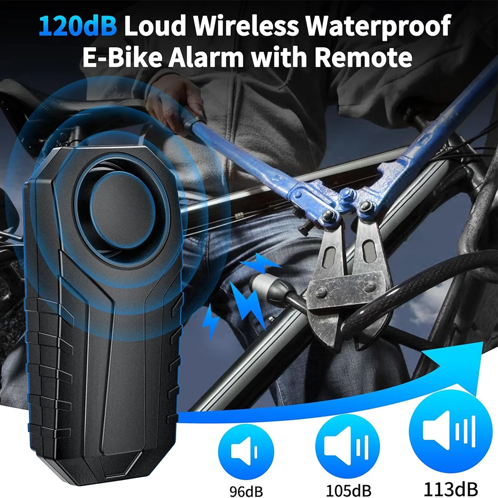 Hollarm Wireless Bicycle Vibration Alarm Rechargeable Waterproof Motorcycle Bike Alarms Remote Control Anti Lost Security Sensor