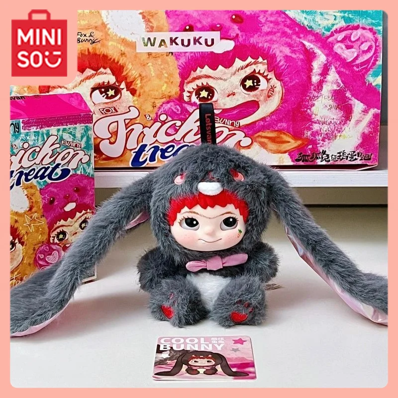 

In Stock MINISO Anime Kawaii WAKUKU Fox Fox Rabbit Rabbit Diary of Mischief Series Accessory Blind Box Toy Doll Bibasic