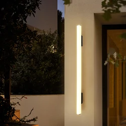 Lámpara de pared larga impermeable para jardín al aire libre, fuente de luz LED, estilo nórdico moderno/espejo frontal para sala de estar, Fondo de TV IP65