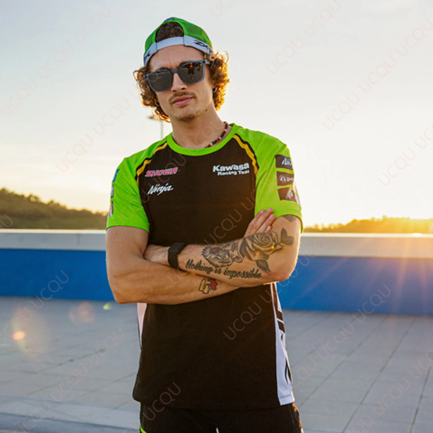 Camiseta KRT Kawasaki para exteriores, camiseta clásica de verano para adultos, camiseta holgada para ejercicio y motocicleta, novedad de 2024