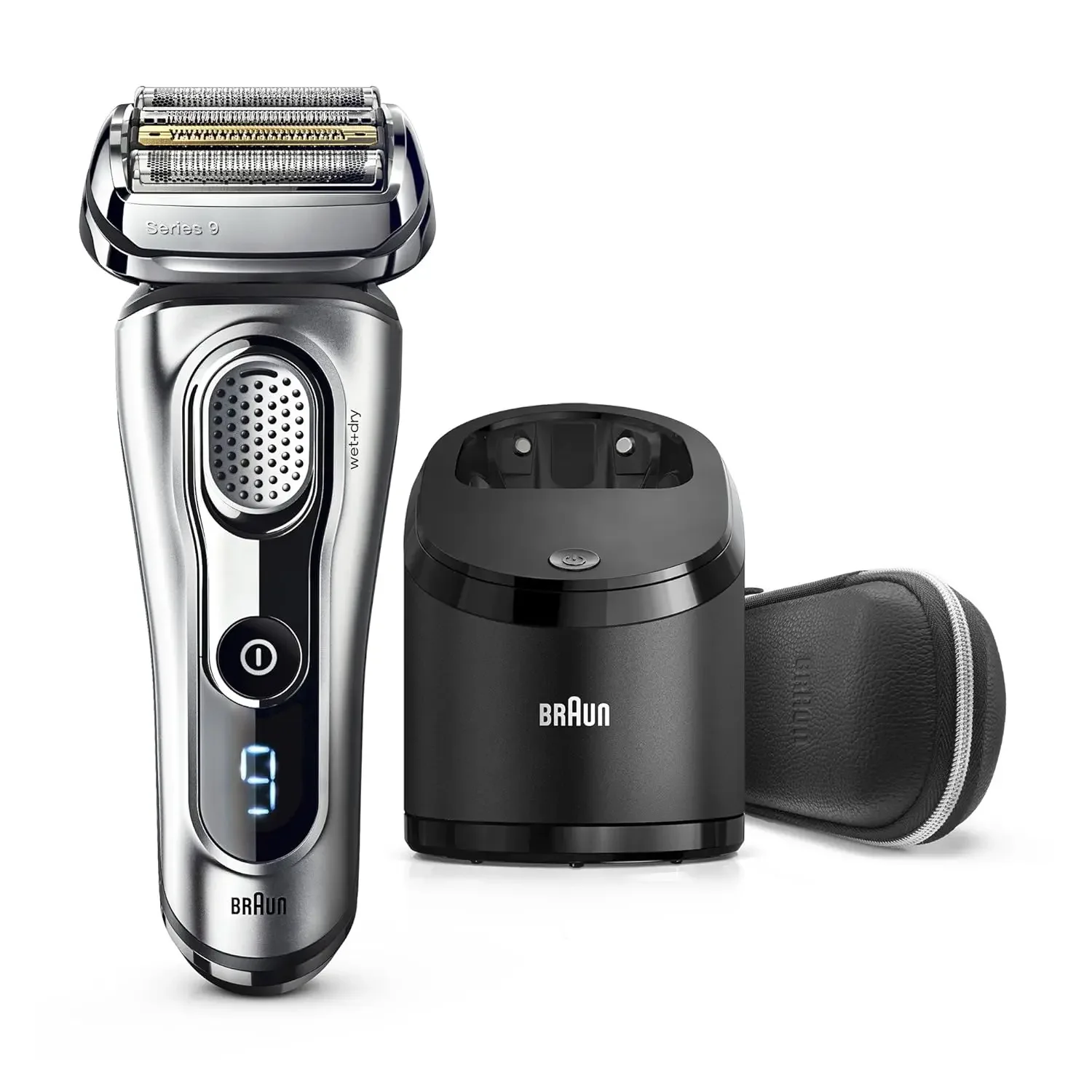 Electric Razor for Men Foil Shaver with Precision Beard Trimmer, Rechargeable, Wet & Dry, Clean & Charge Station and Leather