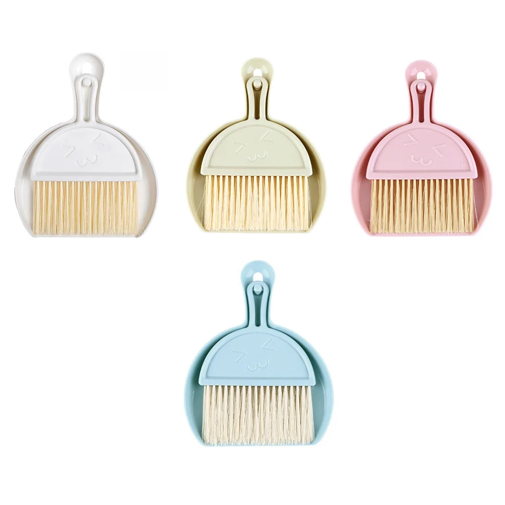 

4Sets Mini Dust Brush Household Dustpan Set Multi-Function Portable Desktop Small Broom Dustpan Set Household Cleaning Accessory