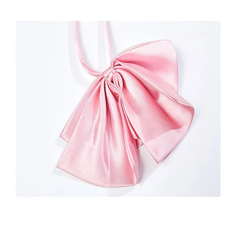 

Женские большие галстуки-бабочки, однотонные розовые воротники, ожерелье, аксессуары, мягкие галстуки, женские короткие галстуки-бабочки, платье, униформа, аксессуары