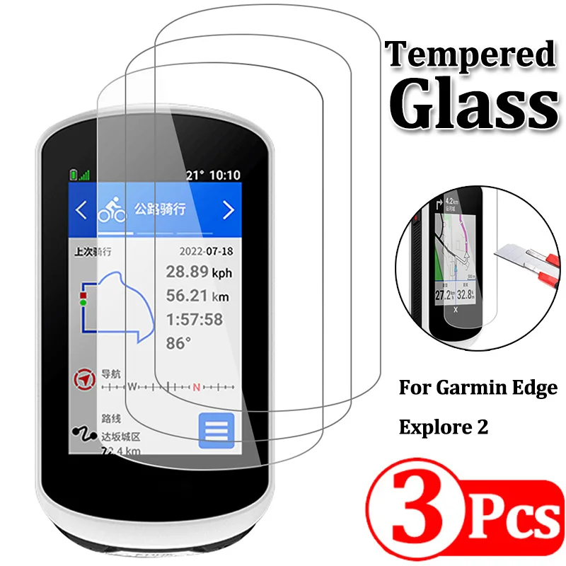 For Garmin Edge Explore 2 Tempered Glass Screen Protector Clear Burst Film for Garmin Edge Explore 2 Smart Navigation Computer