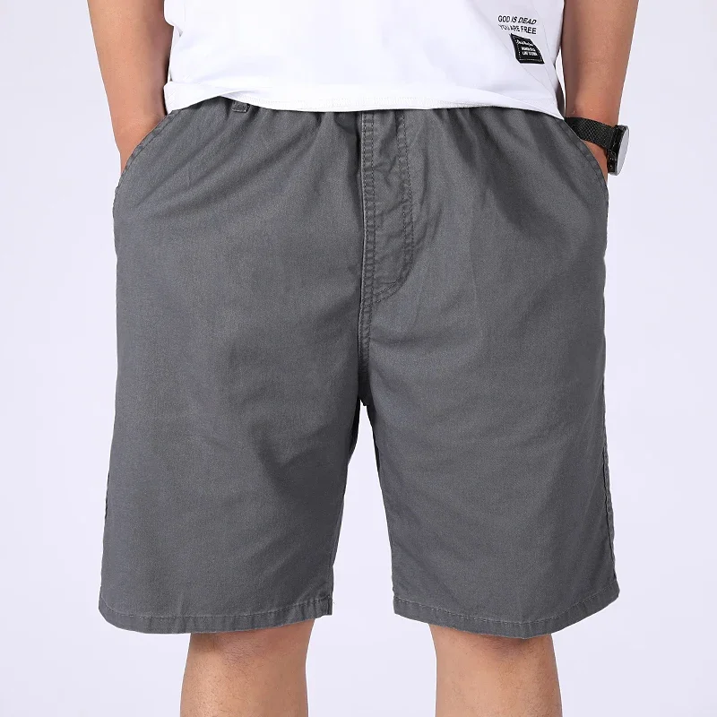Herren Casual 100% Baumwoll-Shorts Weich Gewaschen Locker Sitzende Bermuda-Shorts Sommer Elastischer Bund Kordelzug-Shorts für Herren Tägliche Kleidung – Detail 19