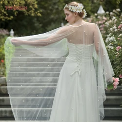 TOPCLS-Cape de Mariage pour Femme, Grande Taille, Voile de Perles, Châle Formel, Veste pour Patients, Manteau pour Robe de Mariée, DIY, EEN G50