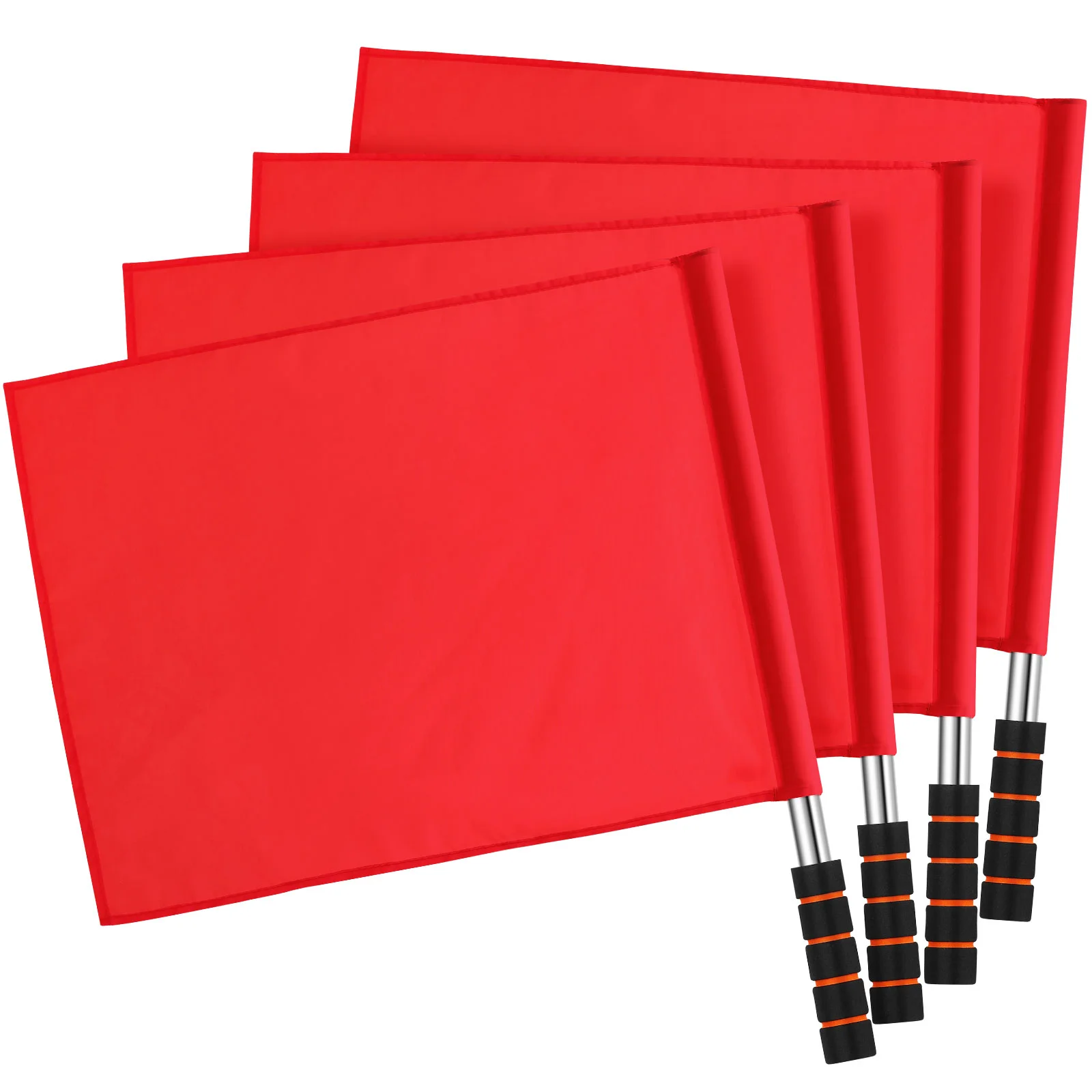 4 Pcs Athletic Competition Flags Hand Waving Fan Cheering Red Basketball Scorebook 23-24 Judge