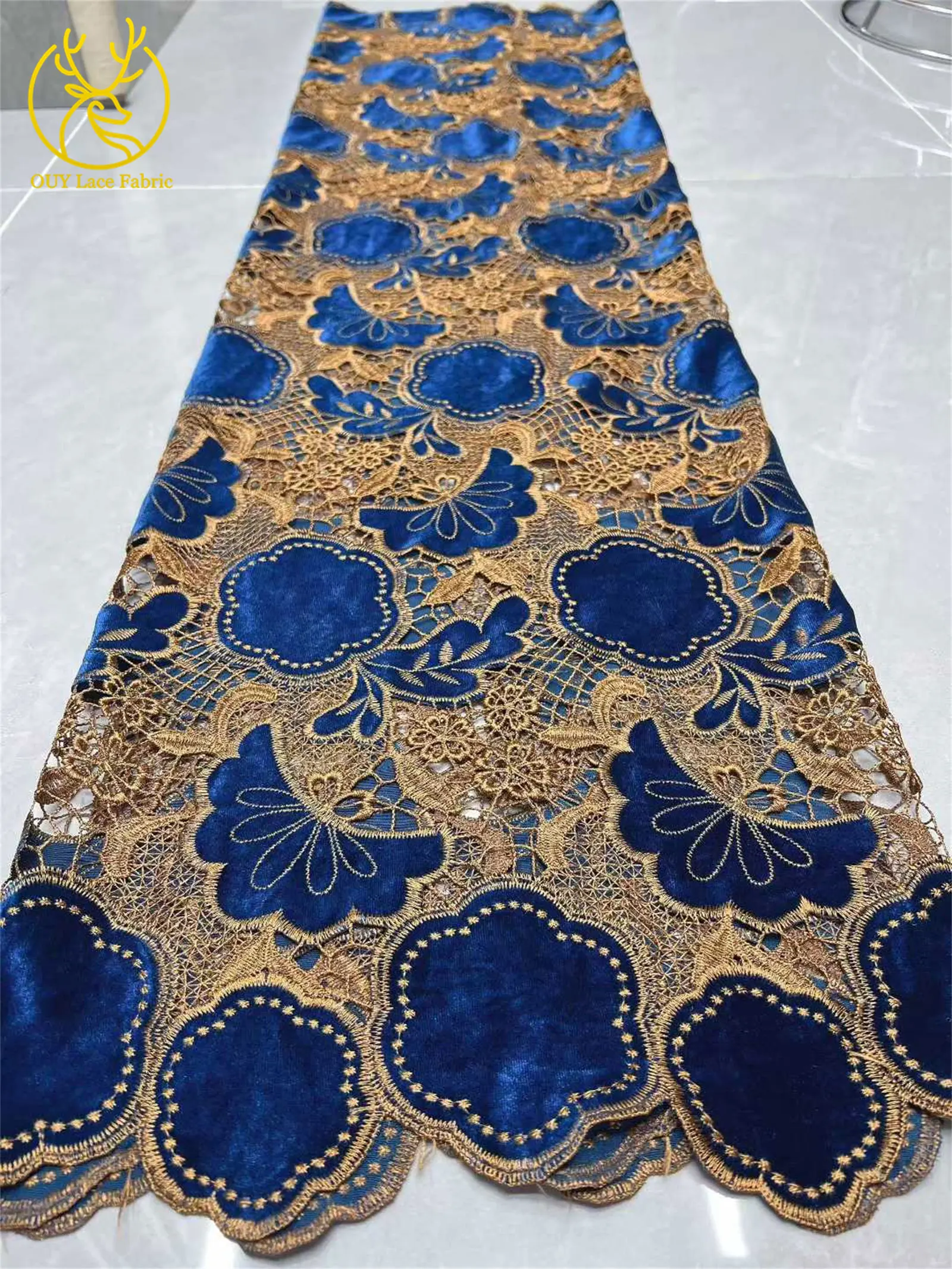 2025 африканская нигерийская бархатная гипюровая вышитая шифоновая кружевная ткань для женщин, праздничное платье, швейный материал, 5 ярдов