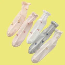 2/5 Pairs Summer Thin Mesh Lace Maternity Socks Spring And Autumn Long Tube Women's Socks Loose Confinement Socks