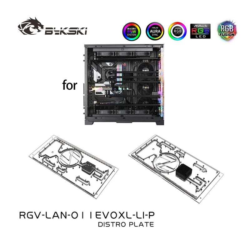 Bykski RGV-LAN-O11EVOXL-LI-P Distro Plate for LIAN LI O11 EVOXL-LI Computer Case Water Cooling Block Support DDC Pump
