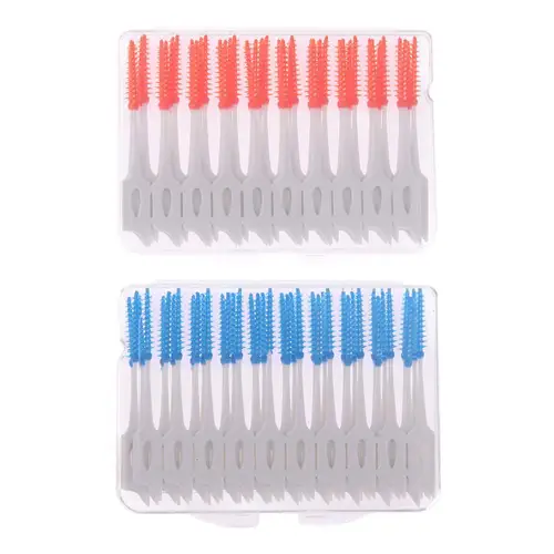 Imagen 2 del producto 40 Uds interdental entre los dientes cepillo de hilo dental masaje elástico palillo de dientes de goma