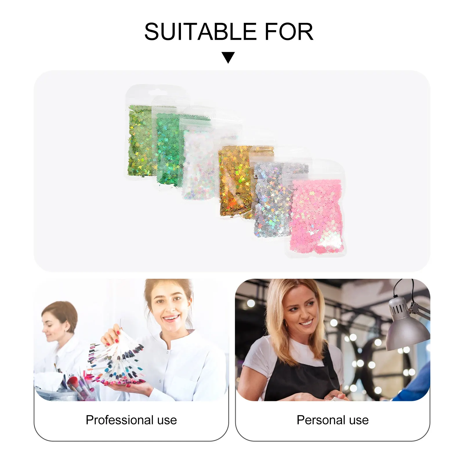 

6pcs 6 Packs Epoxy Diy Sequins Multi-Function Clover Shape Decors Premium Pet Material Creative Manicure Accessories For Women