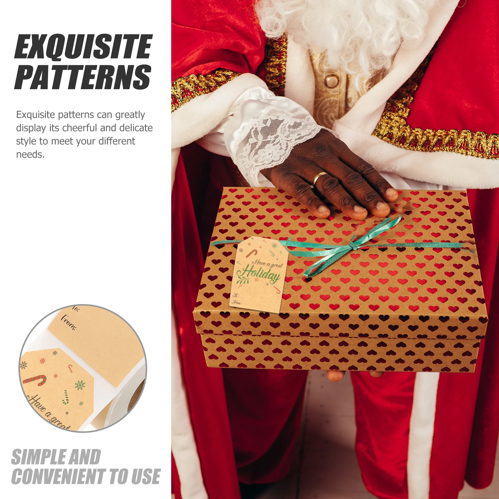 

Kraft Christmas Stickers Festive Package Seal Bag Sealing Decorative Paper Self-adhesive Envelopes