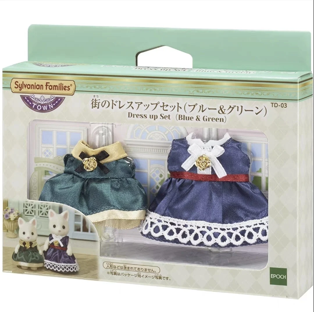 Cute Sylvanian Families Anime Figures Replace Clothes Toy Pajamas Hats School Uniform Formal Dress Family Girl Christmas Gift