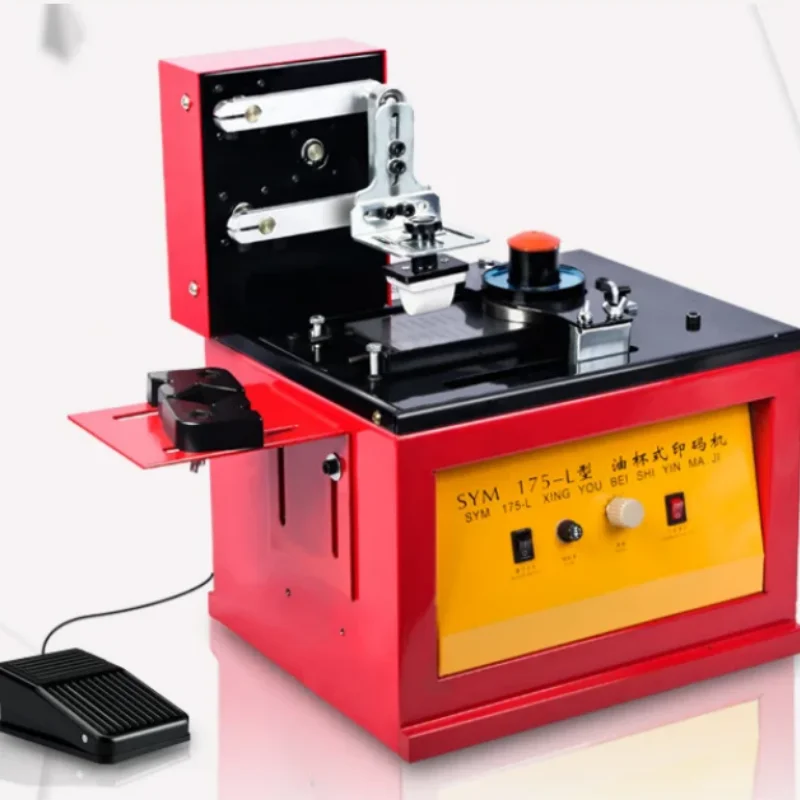 Electric Sealed Ink Cup Pad Printer Machine + One Cliche Plate + Rubber Pad 2PCs