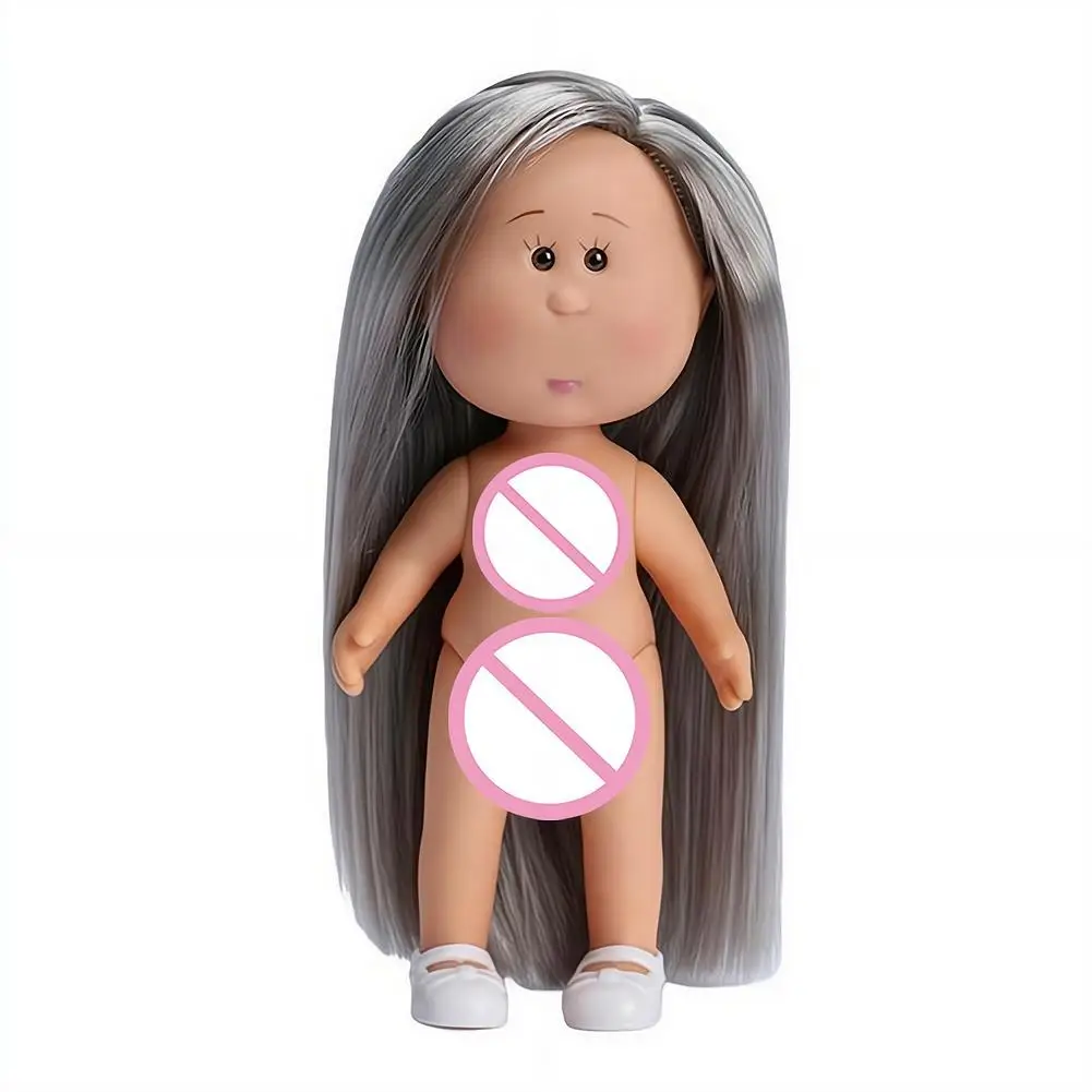 14cm Mini-Kartoffelpuppe mit 5 beweglichen Gelenken, DIY Vinyl-Süße Puppen, Spielzeug mit lockigem Haar, 14cm Vinylpuppe mit Bohnenaugen, dunkelhäutige Anziehpuppe – Detail 10