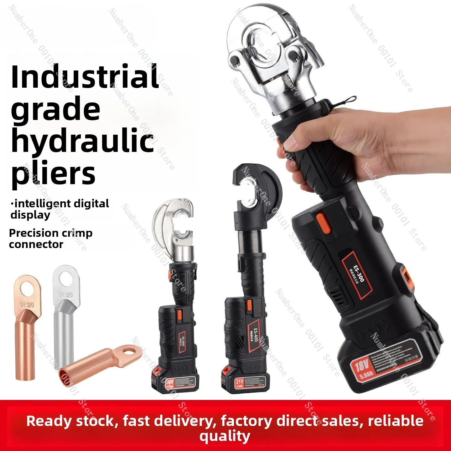 Factory direct sales lithium battery straight handle hydraulic pliers terminal copper nose portable electric crimping pliers
