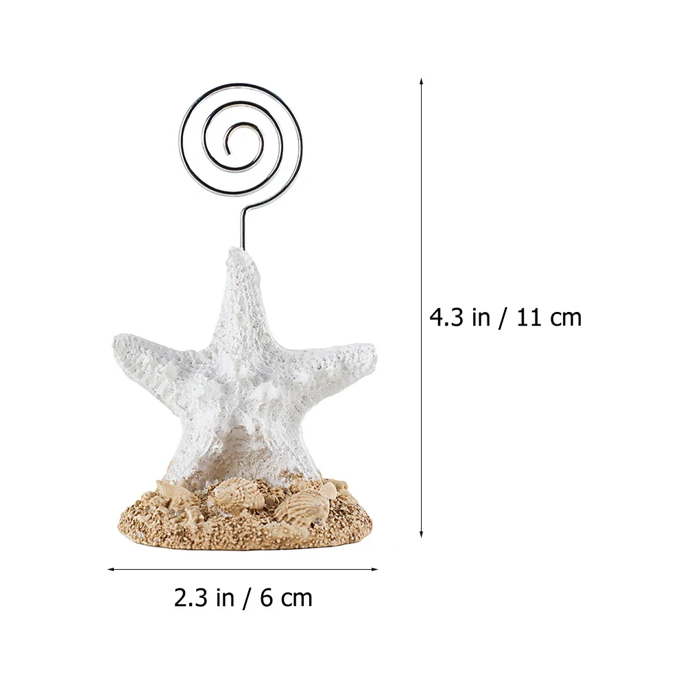 

2pcs Sea Star Note Clip Mediterranean Style Desktop Memo Organizer Resin Photo Holder Tabletop Decoration Multipurpose Memo