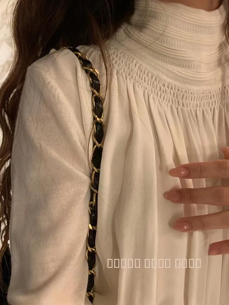 

Новинка: Женское шерстяное платье макси А-силуэта с воротником-стойкой и рукавами-фонариками, для офиса и повседневной носки, Pure Beau Poetic Summer