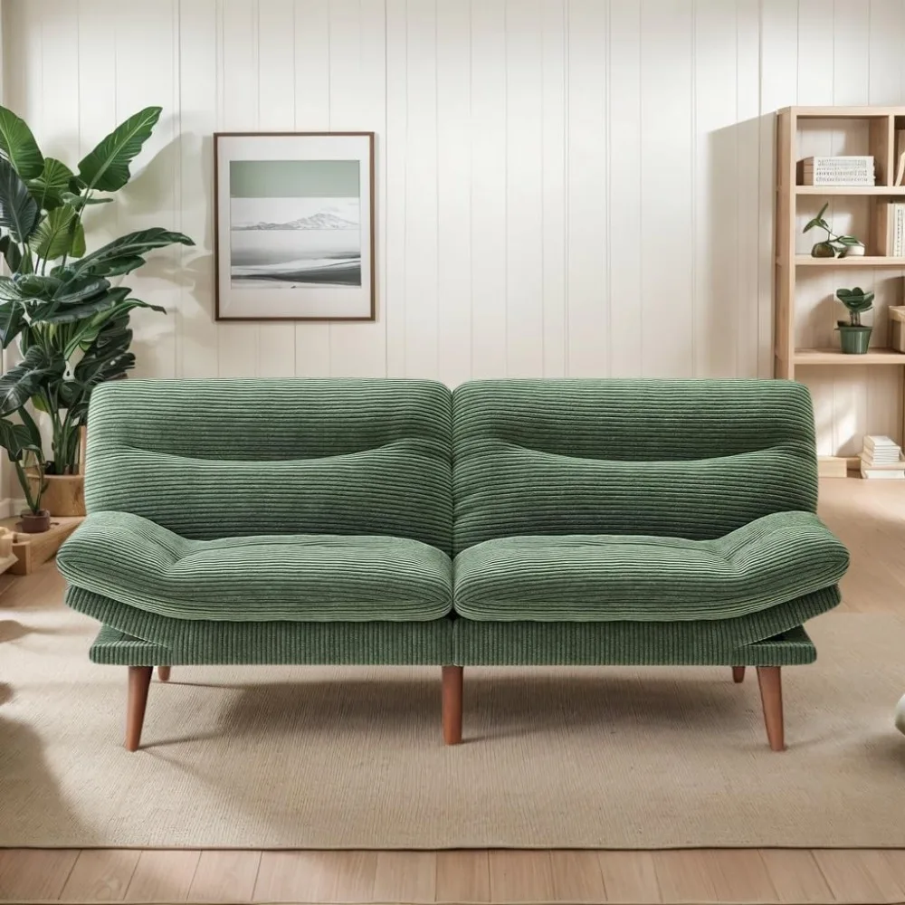 أريكة سرير قابلة للتحويل، أريكة 75 فوتون مع مسند ظهر ومساند للذراعين قابلة للتعديل، سرير أريكة نوم قابل للطي 3 في 1 من سروال قصير