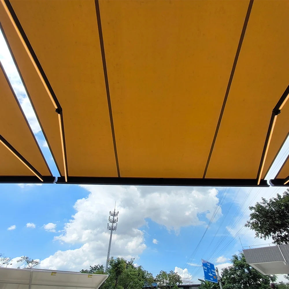 

Outdoor Custom Motorised Window Full Door Sun Metal Aluminum Polycarbonate Foldable Awning Canopy