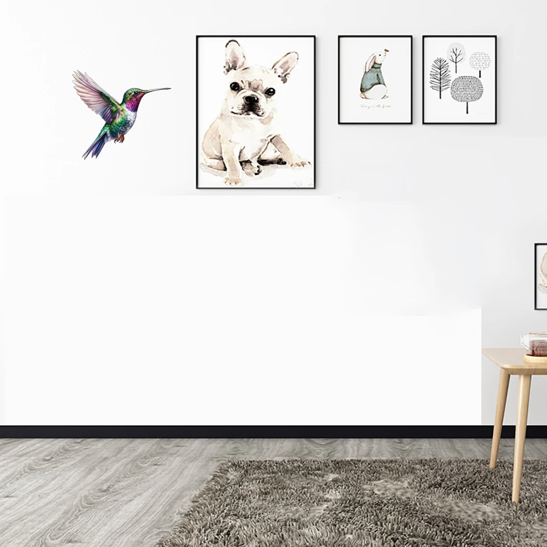 Three Ratels QN17 Beautiful Alcedo Bird Watercolor Art Wall Stickers Waterproof Self Adhesive