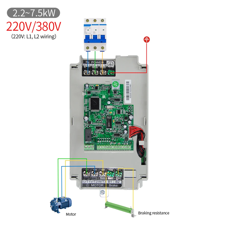 Imagem -04 - Conversor de Frequência do Inversor de Igbt Vfd 2kw4kw5.5kw7.5kw 220v Entrada Monofásica 380v Entrada 3phase 50hz 60hz Controle do Vetor