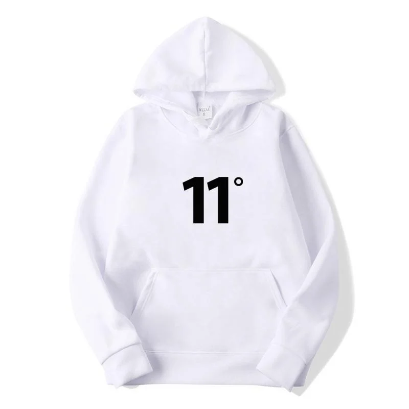 11 Printed Sweatshirt Mens White hooded Streetwear Pullover Tops Outdoor Sport Sweatshirts Male Casual Sweatshirts