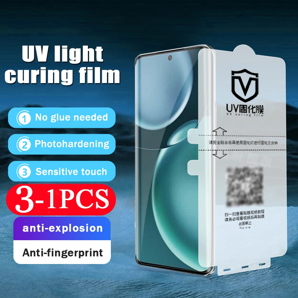 3/2/1Pcs cover UV light curing film For Honor magic 5 Ultimate X40 4 3 pro plus V40 lite screen protector Not Glass protective